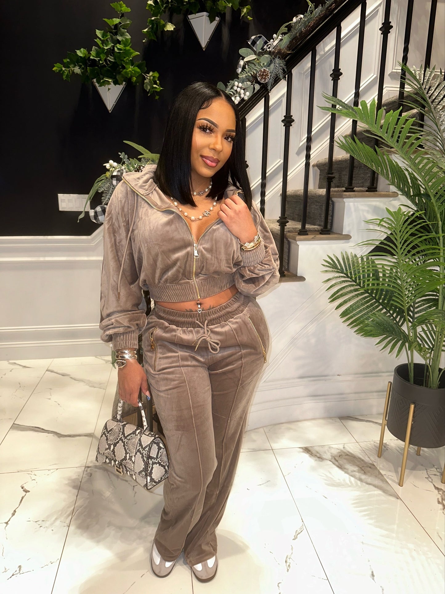 Taupe “Brooklyn” sweatsuit
