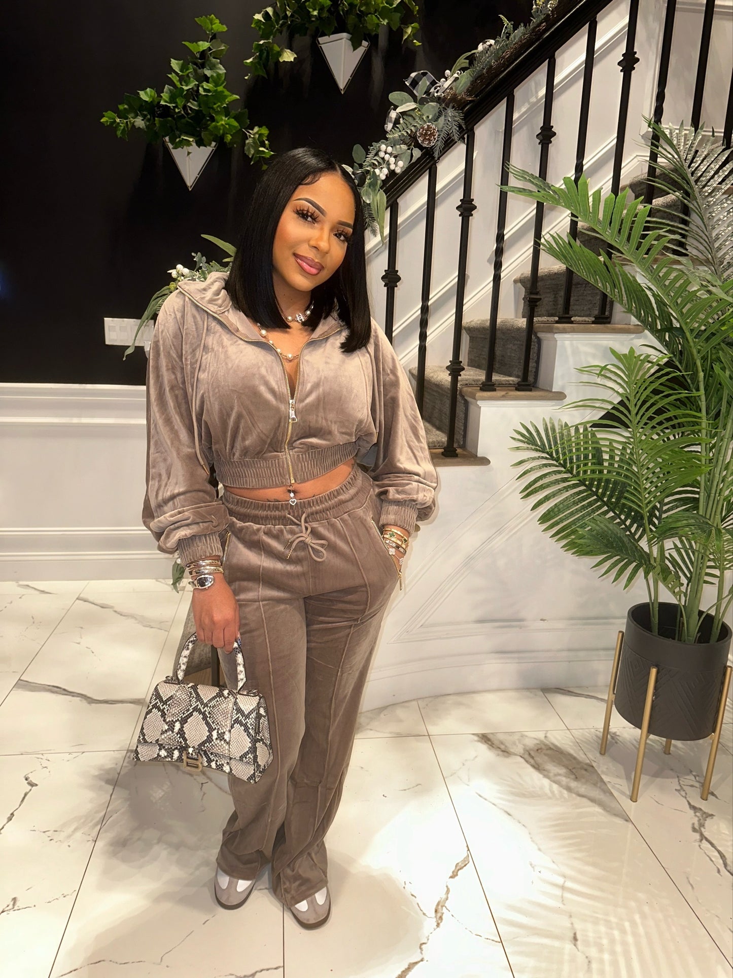 Taupe “Brooklyn” sweatsuit