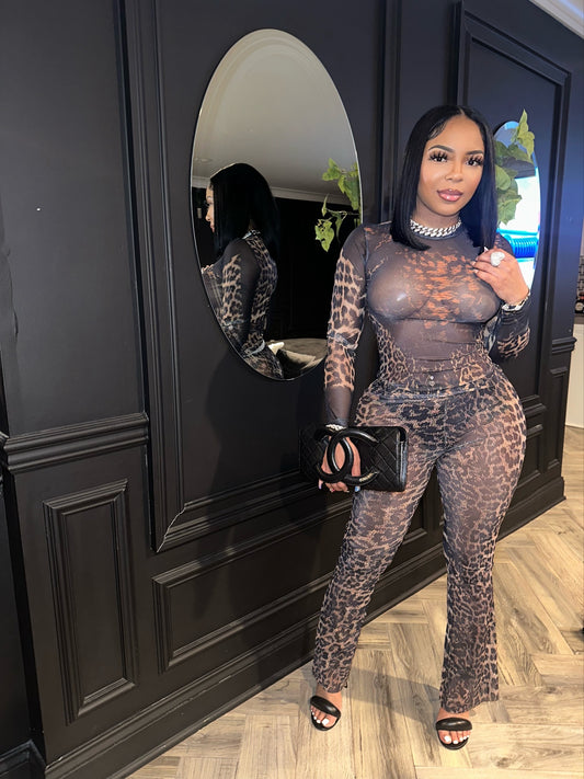 “Cheetah print” 2 piece set