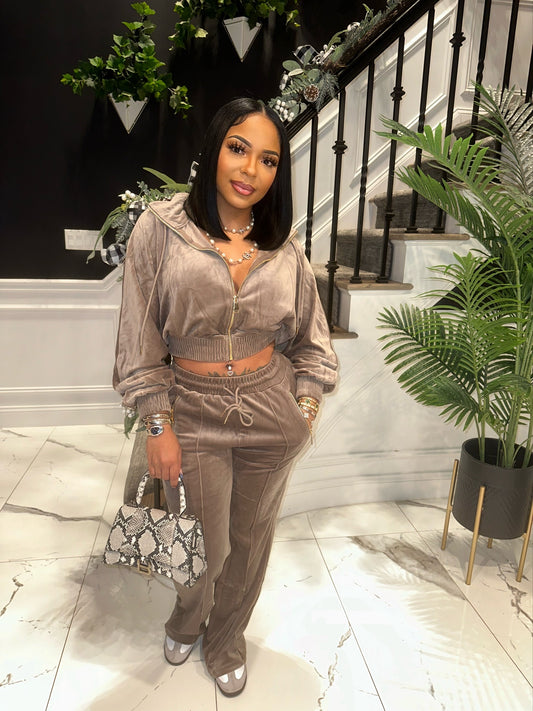Taupe “Brooklyn” sweatsuit